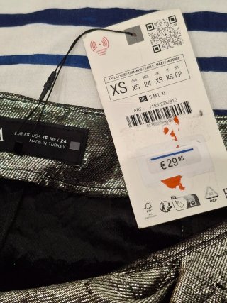 Falda pantalón Zara plateada Talla XS