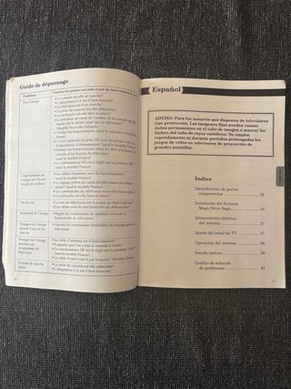 Manual Sega Mega Drive Instrucciones