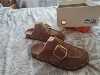 Alpe Sandalias Marrones Talla 40 Hebilla Dorada