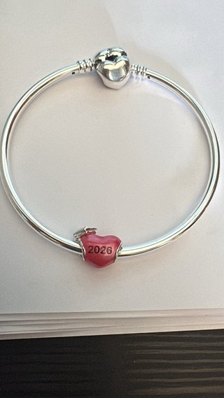 Pulsera rígida corazón 2026 plata