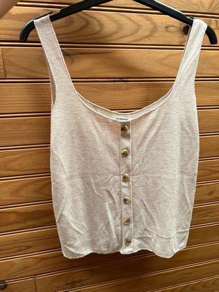 Camiseta Stradivarius tirantes botones beige
