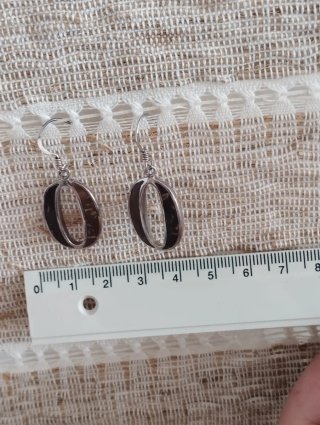 Pendientes Plata y madera de coco