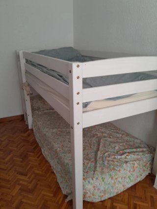 Cama litera blanca