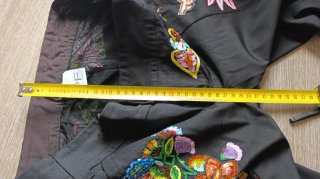 Pantaloni Paol neri skinny ricamati