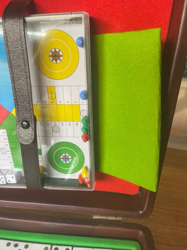 Maleta de Jogos Vintage Pôquer Dominó Parchis