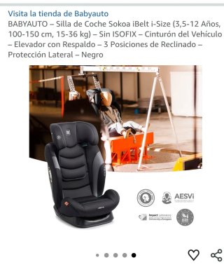 Silla Coche Babyauto Sokoa iBelt Negro