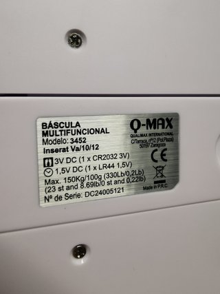 bascula multifuncional Q-MAX model 3452 nueva