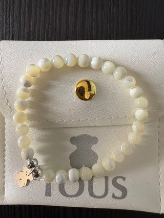 Pulsera Perlas Río y Nácar con Adorno Plata