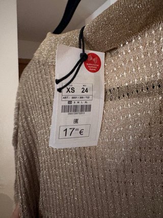 Vestido de hilo dorado talla única