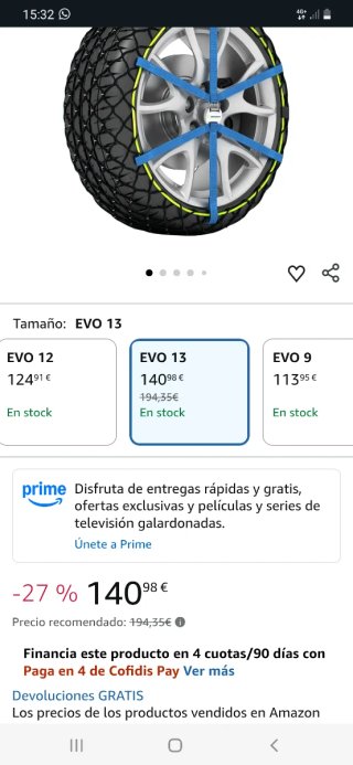 Cadenas Nieve Michelin Easy Grip Evo13