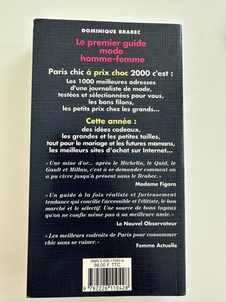Paris Chic A Prix Choc 2000. Mode Homme Et Femme