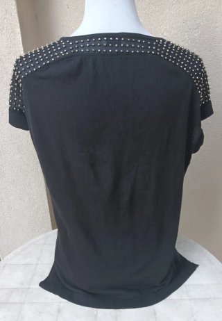Liu Jo Top Donna Manica Corta Nera Borchie