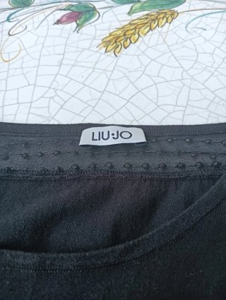 Liu Jo Top Donna Manica Corta Nera Borchie
