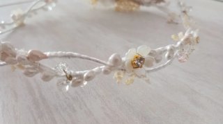 Diadema ceremonia niña mariposa  en cristal rosa