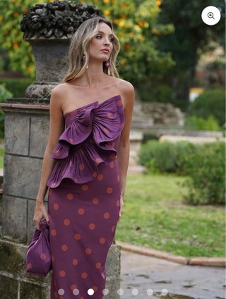Vestido malvar volante + bolso marisma buganvilla