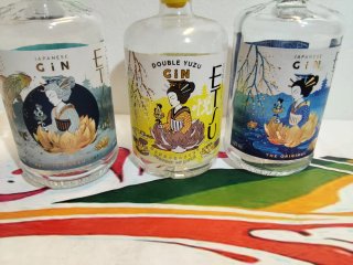 3 Bottiglie Vuote Gin Giapponese Etsu