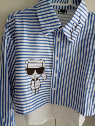 Camisa Karl Lagerfeld Rayas Azules y Blancas