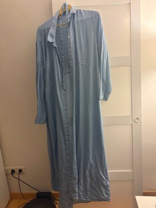 Vestido camisero largo azul