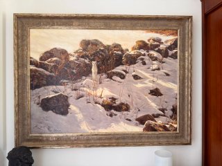 Cuadro óleo de Sosa: Armiño en la nieve