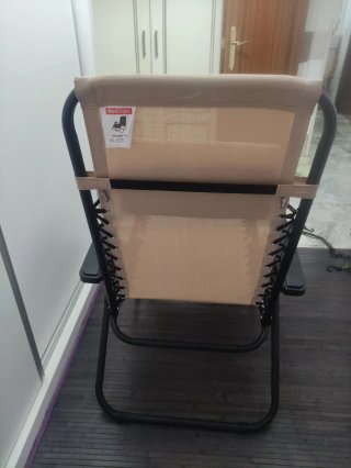 Silla Tumbona Beige y Negra