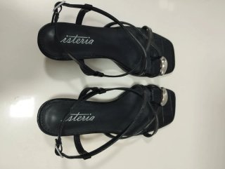 Sandalias Sisteria Tacón Medio Negras Talla 37