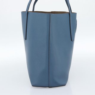 FENDI Tote Bag Leather Blue Silver Auth bs35416 -