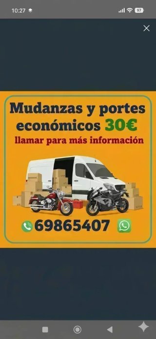 Mudanzas y portes económicos 698652407 desde 30€