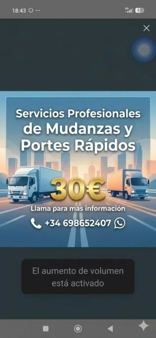 Mudanzas y portes económicos 30€
