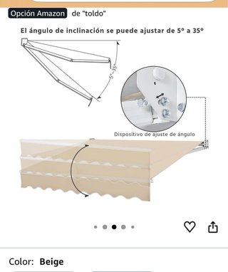 Toldo retráctil manual Yaheetech beige 250 x 200.