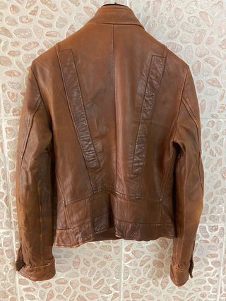 Giacca biker mod.chiodo in  vera pelle vintage