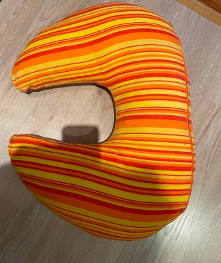 Cojín de lactancia rayas naranja y amarillo