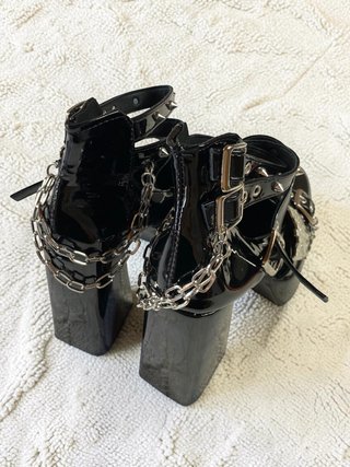 Zapatos Góticos Charol Plataforma Cadenas