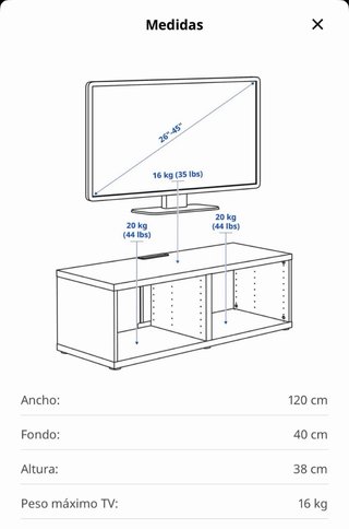 Mueble TV Besta Ikea Blanco puertas grises