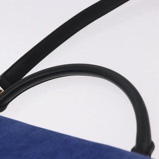 CELINE Trapeze Hand Bag Leather 2way Black Gold