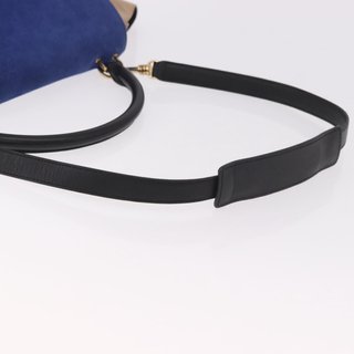 CELINE Trapeze Hand Bag Leather 2way Black Gold
