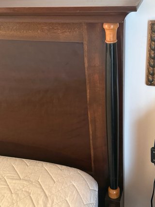 Cama de madera sapeli con somier y colchón