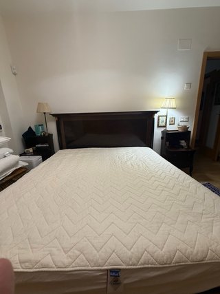 Cama de madera sapeli con somier y colchón