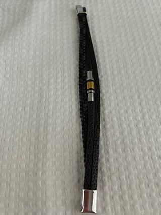 Pulsera Piel Negra Cierre Acero Hipoalergénico