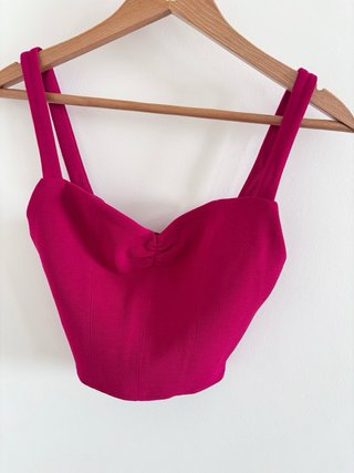Top Corto Fucsia Talla M Zara Nuevo