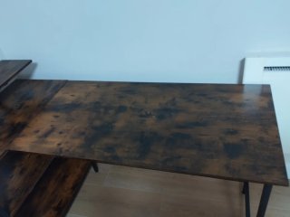 Scrivania angolare con scaffale e cassetti