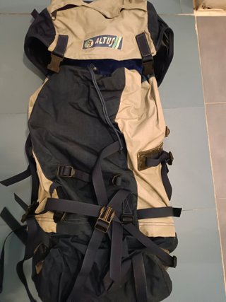 Mochila Grande Azul y Blanca