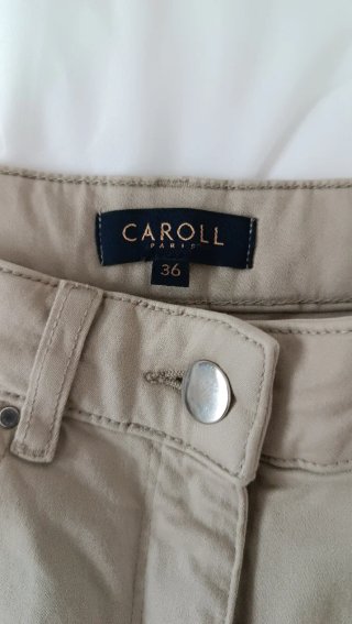 Pantalones pitillo CAROLL beige mujer