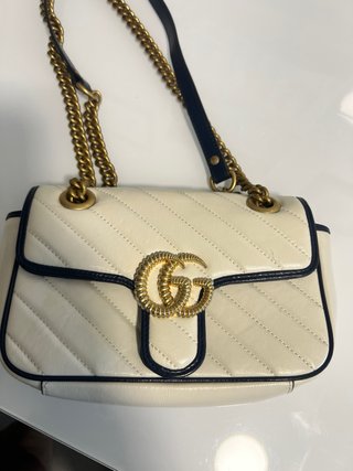 Bolso Gucci Marmont Blanco y Dorado