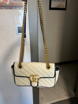 Bolso Gucci Marmont Blanco y Dorado