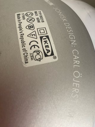 Lámpara vintage XL IKEA JONISK de Carl Öjerstam