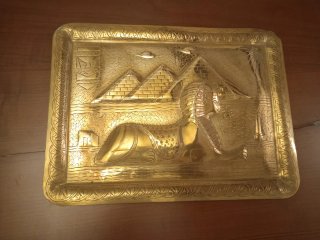 Cuadro/Plato Decorativo Egipto Metal Dorado