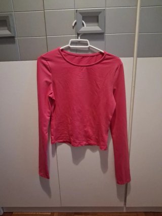 Camiseta rosa manga larga