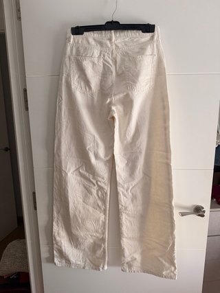 Pantalón Palazzo Blanco Roto Talla 38
