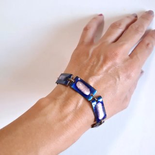 Pulsera Vintage Esmaltada Rectangular