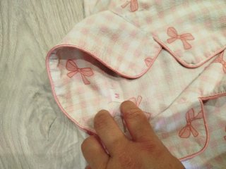 Pijama corto cuadros rosa y lazos